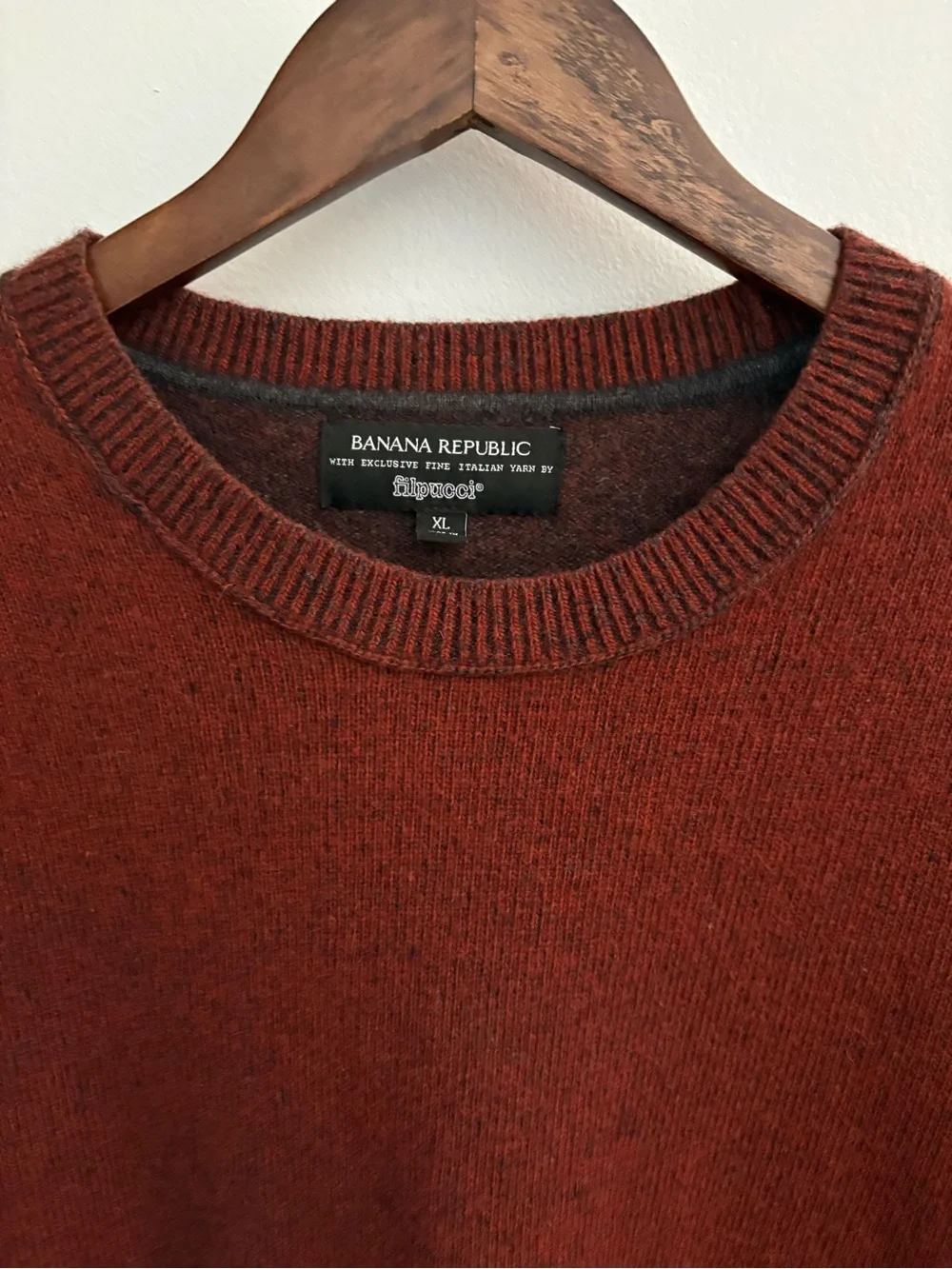 Banana Republic by Filpucci Mens Sweater - Rust Red Sz:XL Made with Italian Yar